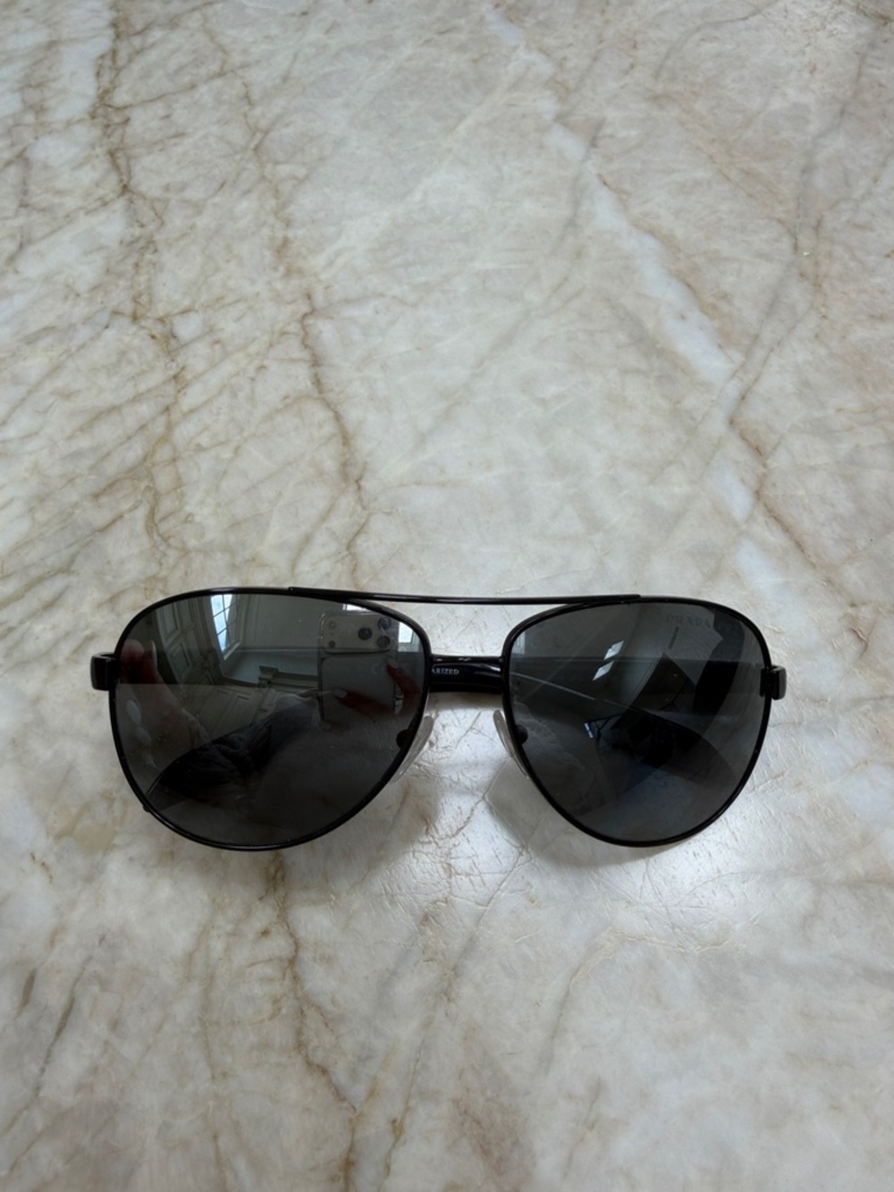 Prada Black Aviator Sunglasses